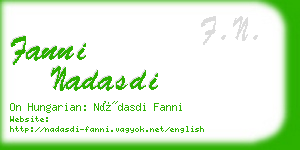 fanni nadasdi business card